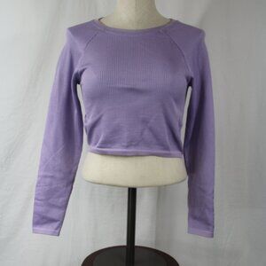 OFFLINE by Aerie Women's Lavender/Purple Long Sleeve Cropped Athletic Top Large